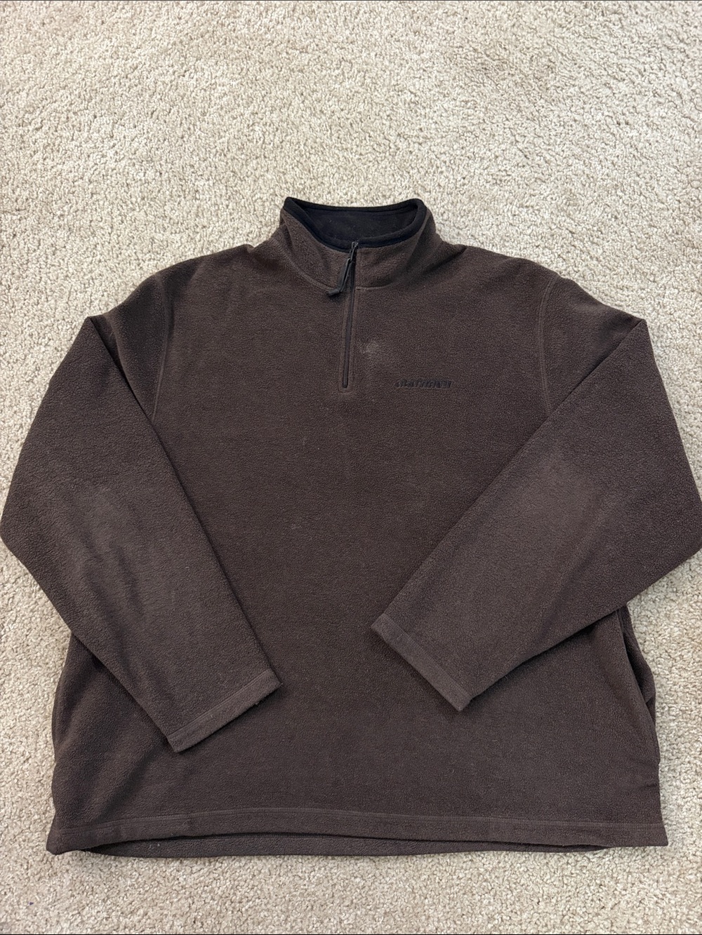 Vintage Quarter-Zip Brown Men’s Fleece Sweater